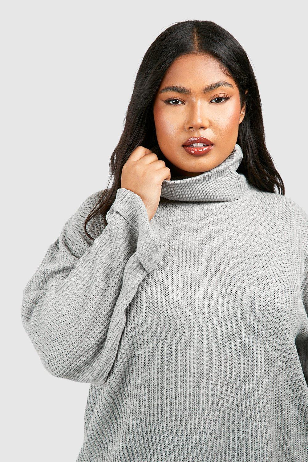 Chunky grey outlet turtleneck sweater