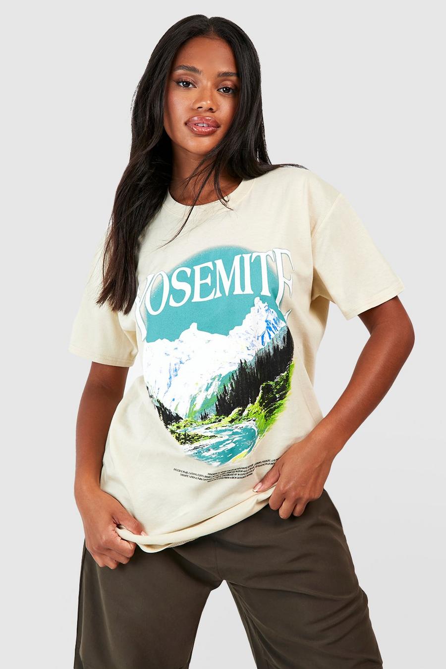Sand beige Oversized Yosemite Print T-shirt
