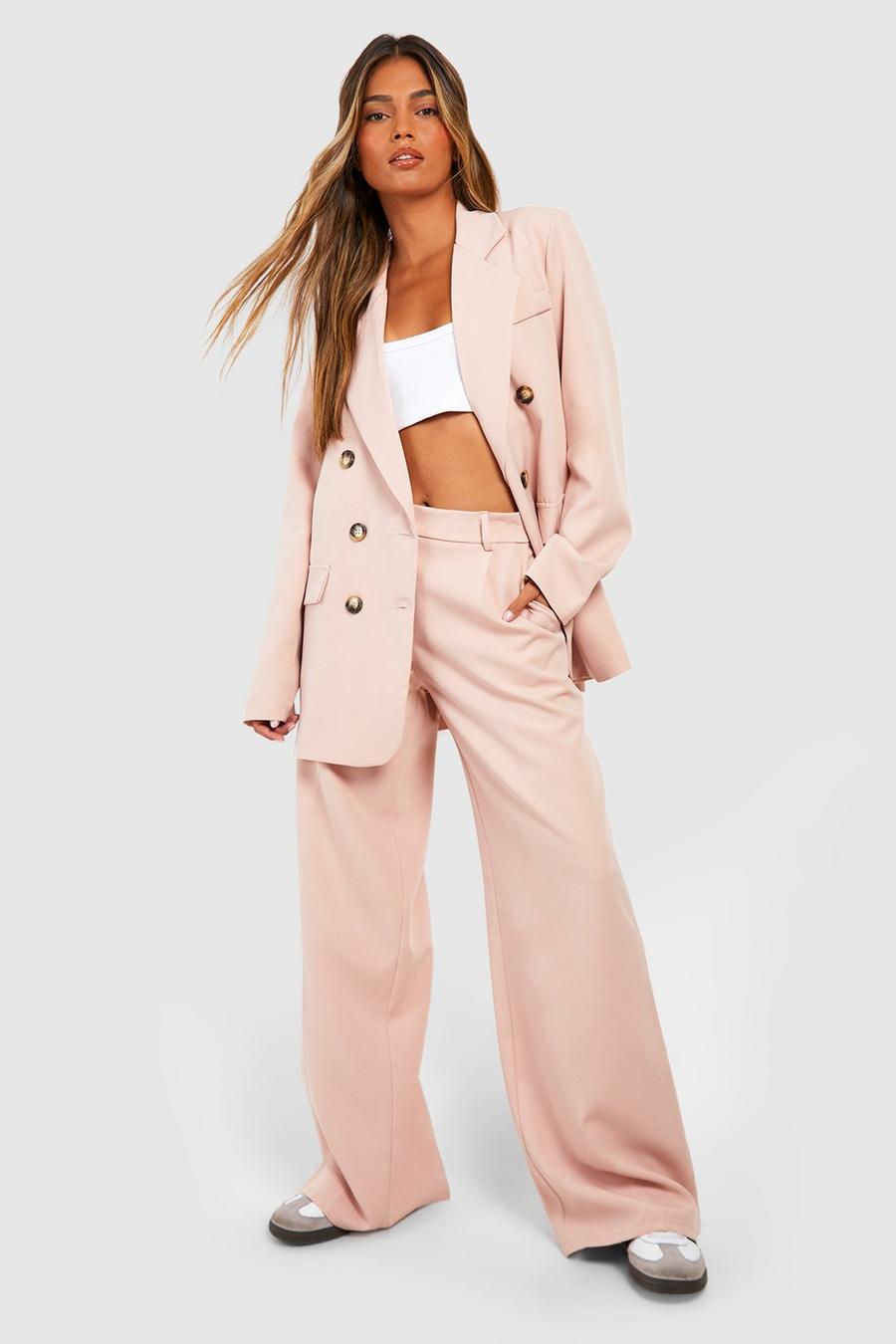 Rose pink Super Wide Leg Tailored Trousers