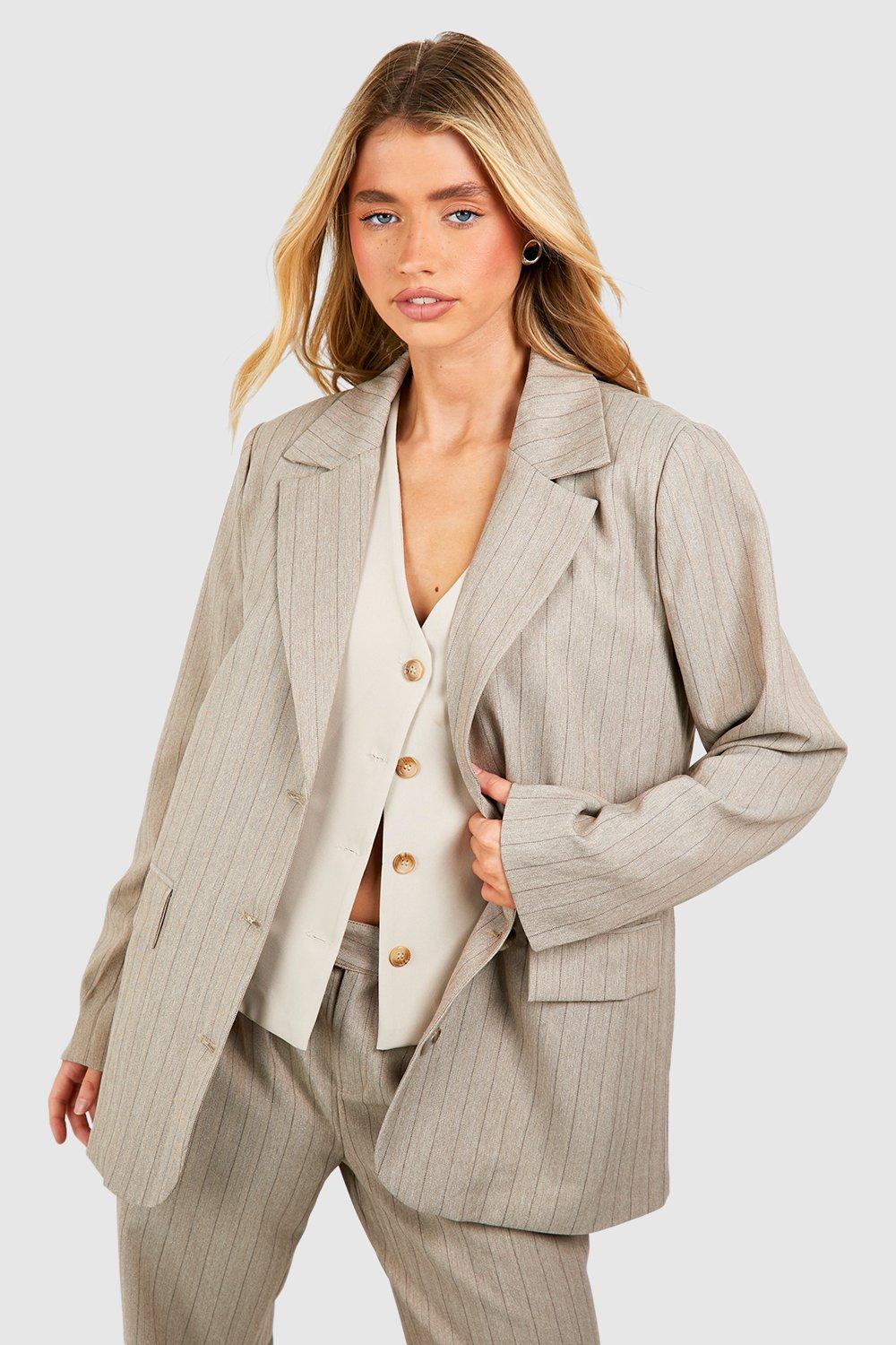 Blazer de tailleur ample rayures fines