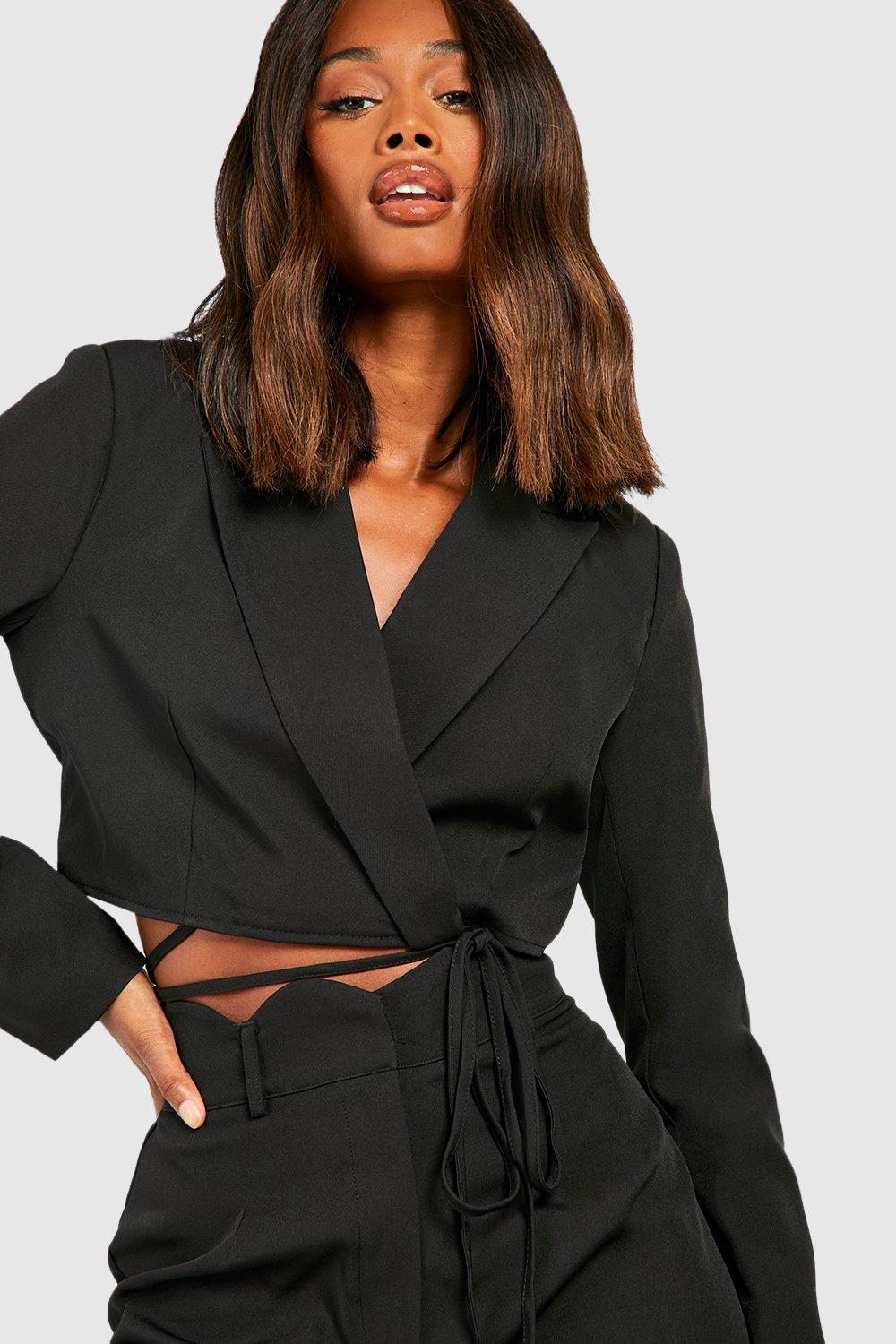 Cropped tailored blazer sale
