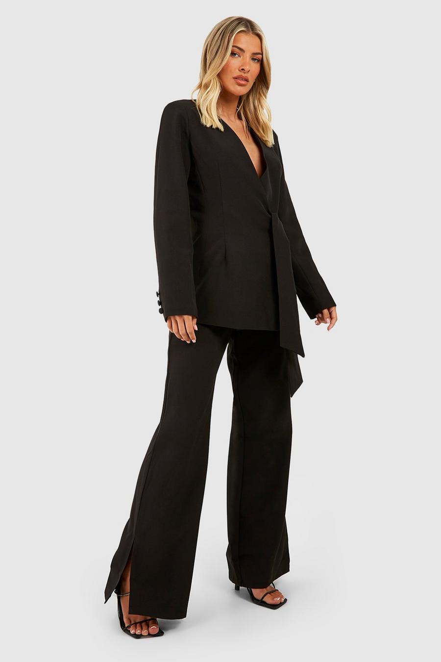 Split Ankle Tailored Wide Leg Trousers image number 1