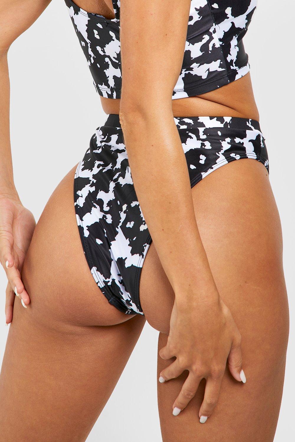 High waisted cow print 2024 bikini