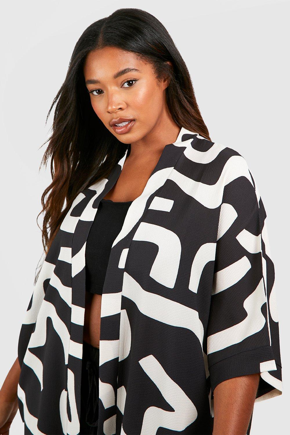 Boohoo plus size kimono sale