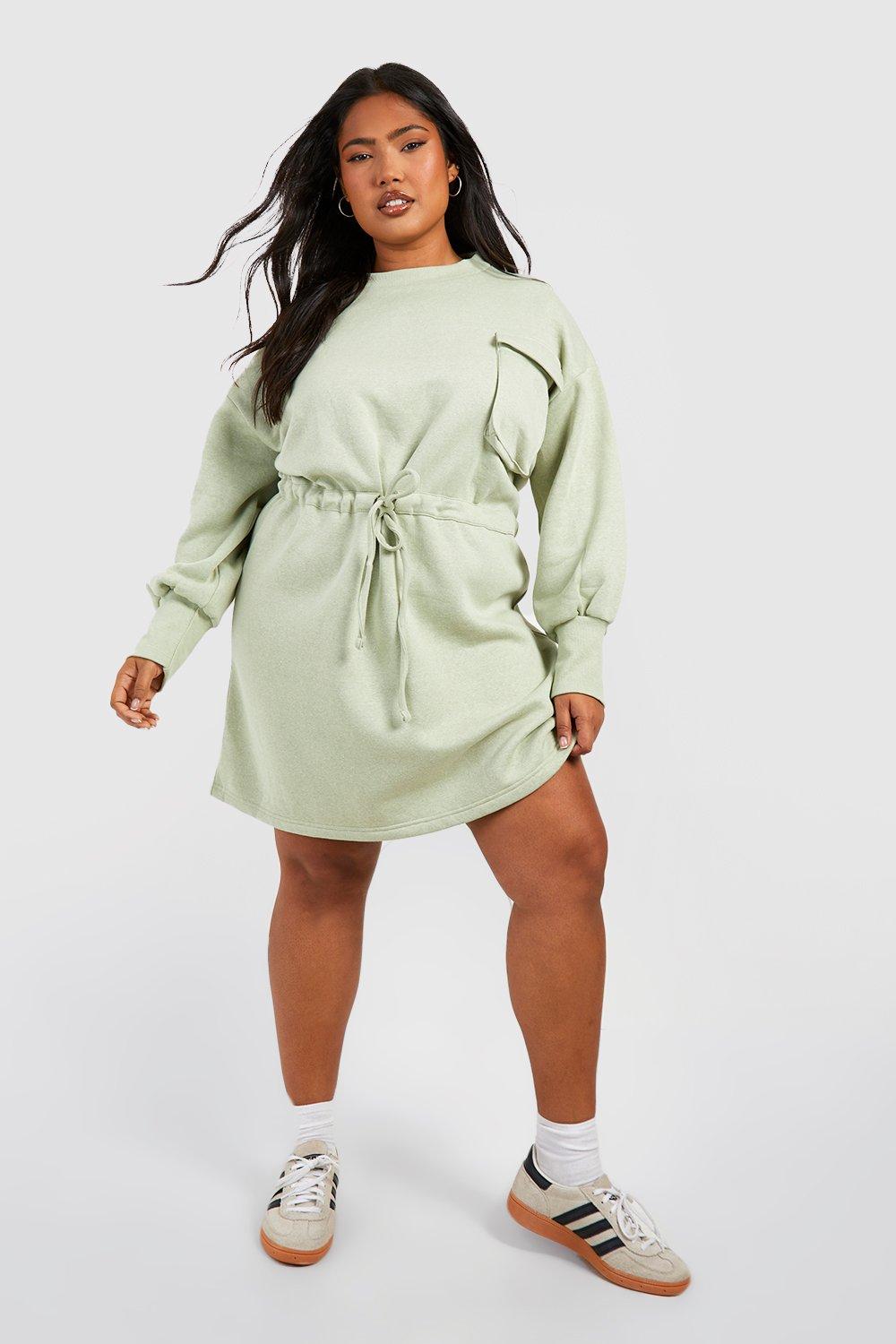 Plus Pocket Detail Sweat Dress boohoo IE