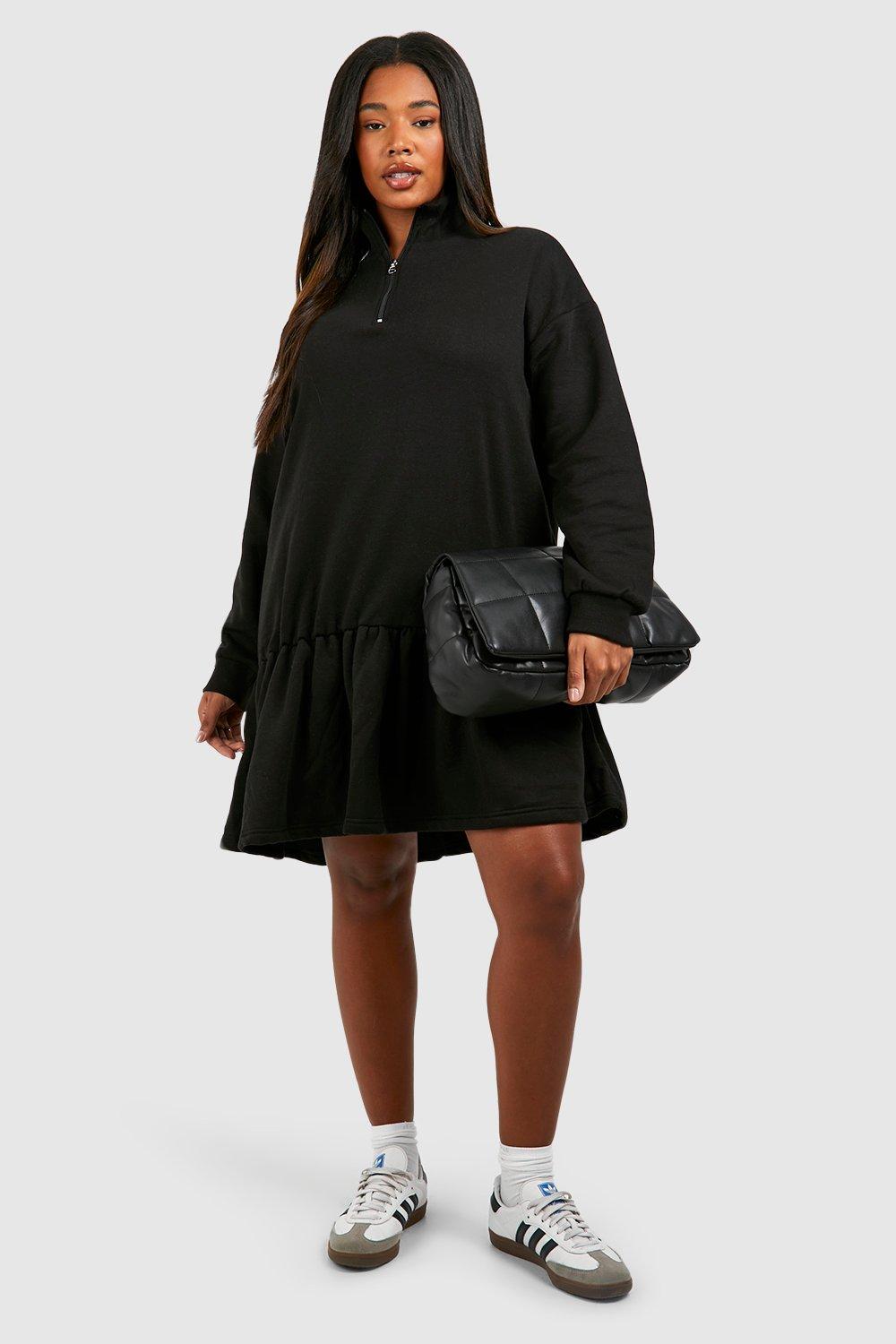 Plus size cheap black sweater dress