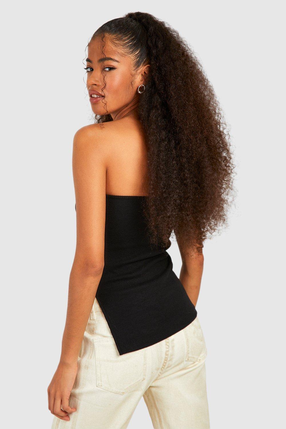 Womens GOLDSIGN black The Rib Twist Tube Top