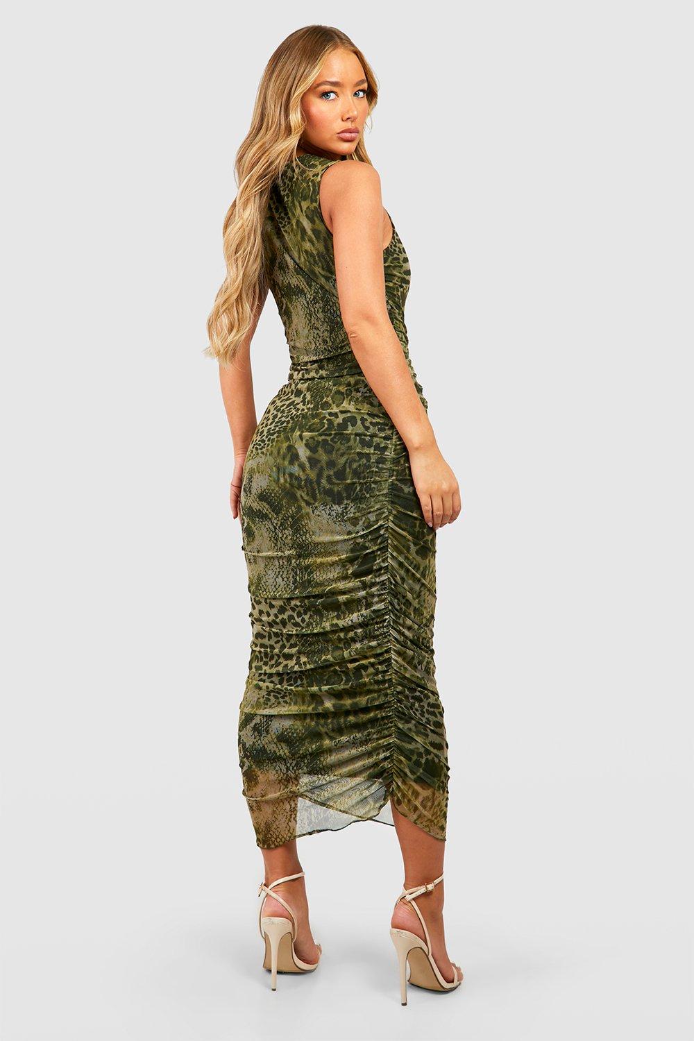 Khaki dress clearance boohoo