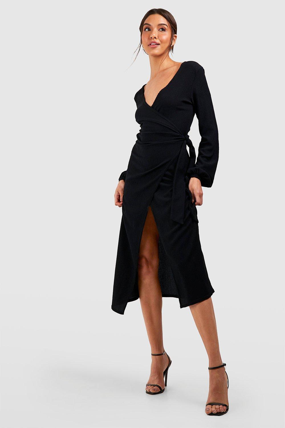 Boohoo wrap hot sale dresses