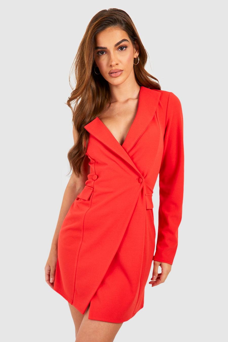 Einärmliges Blazer-Kleid mit Taschen-Detail, Burnt orange image number 1