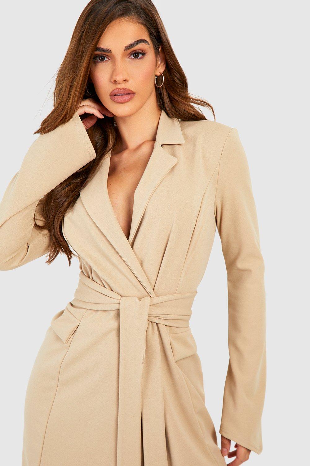 Boohoo hotsell beige dress