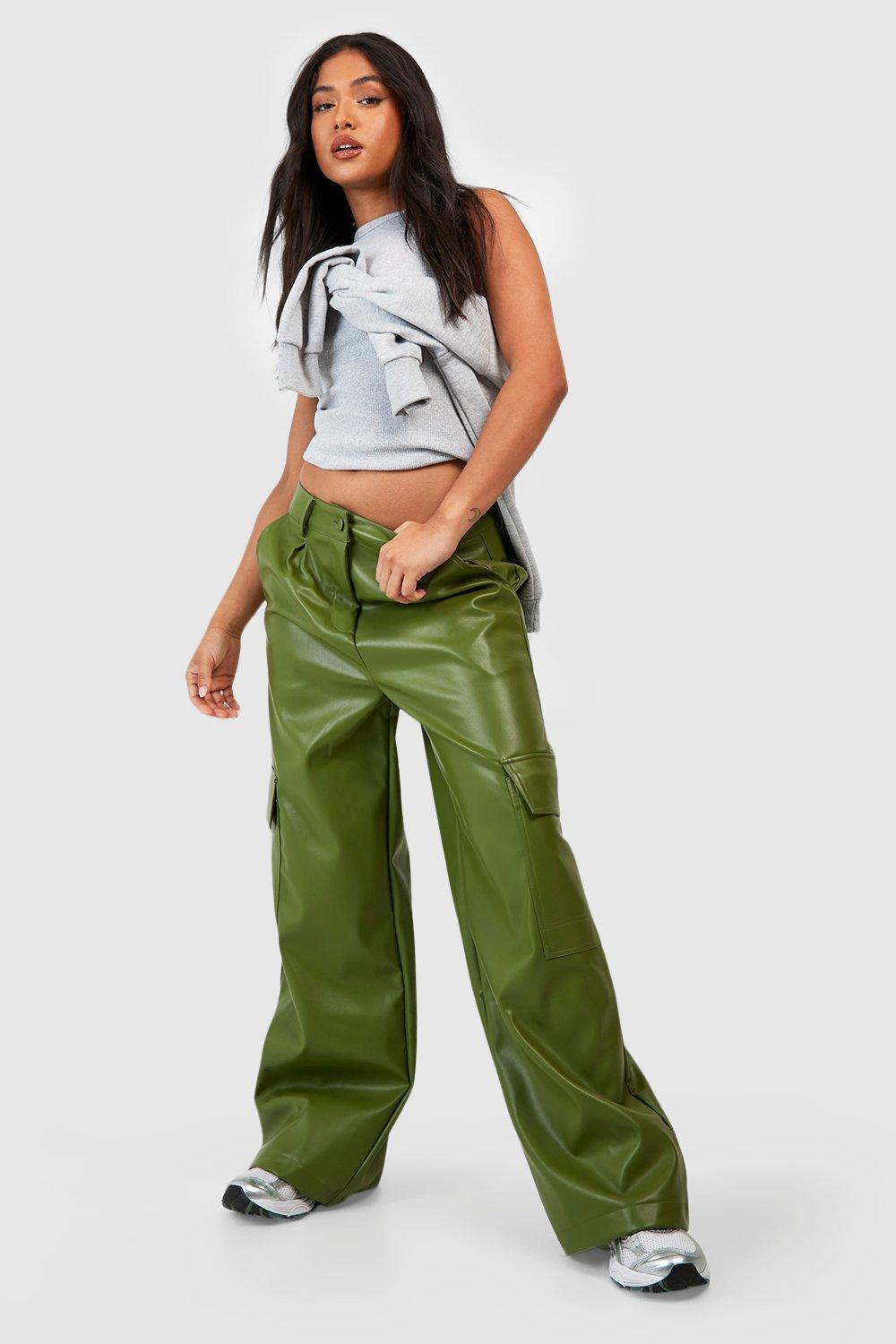 Womens leather hot sale cargo pants