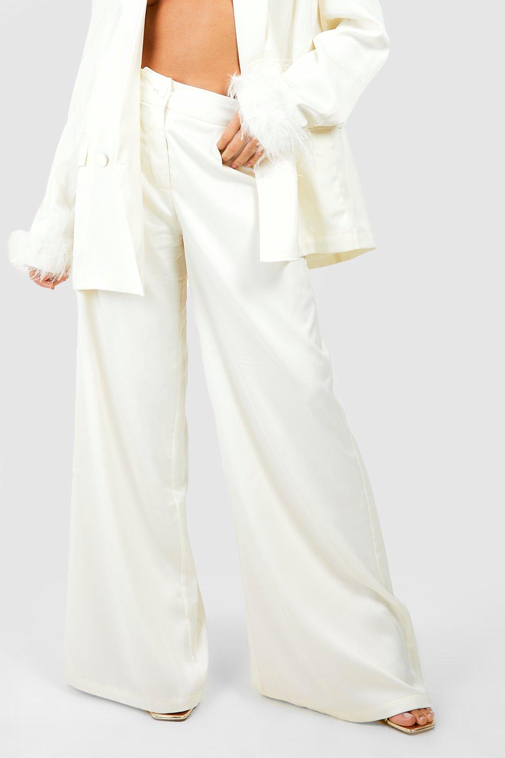 WIDE LEG SATIN EFFECT PANTS  Satin trousers, Satin shirt