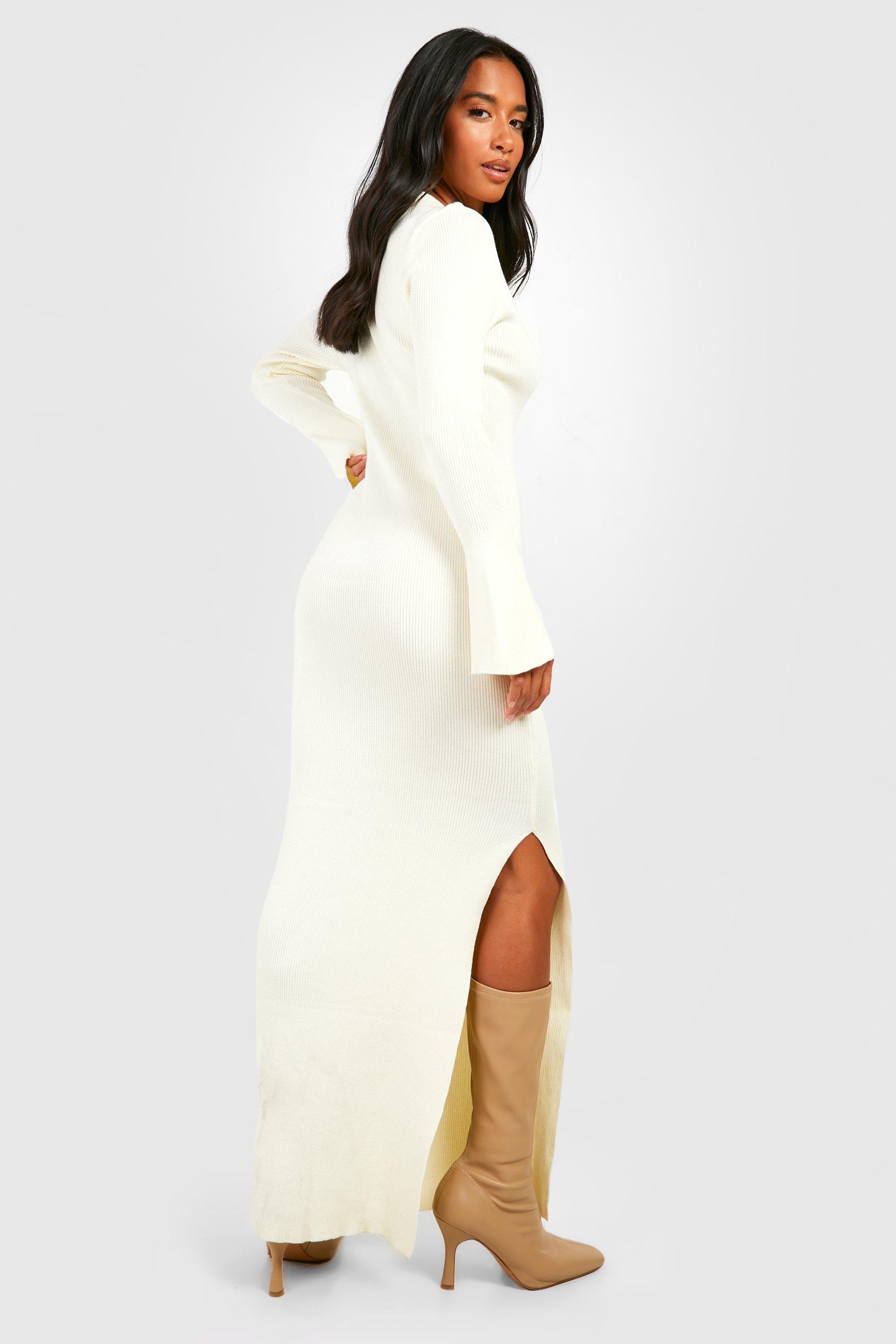 Boohoo cream clearance dress