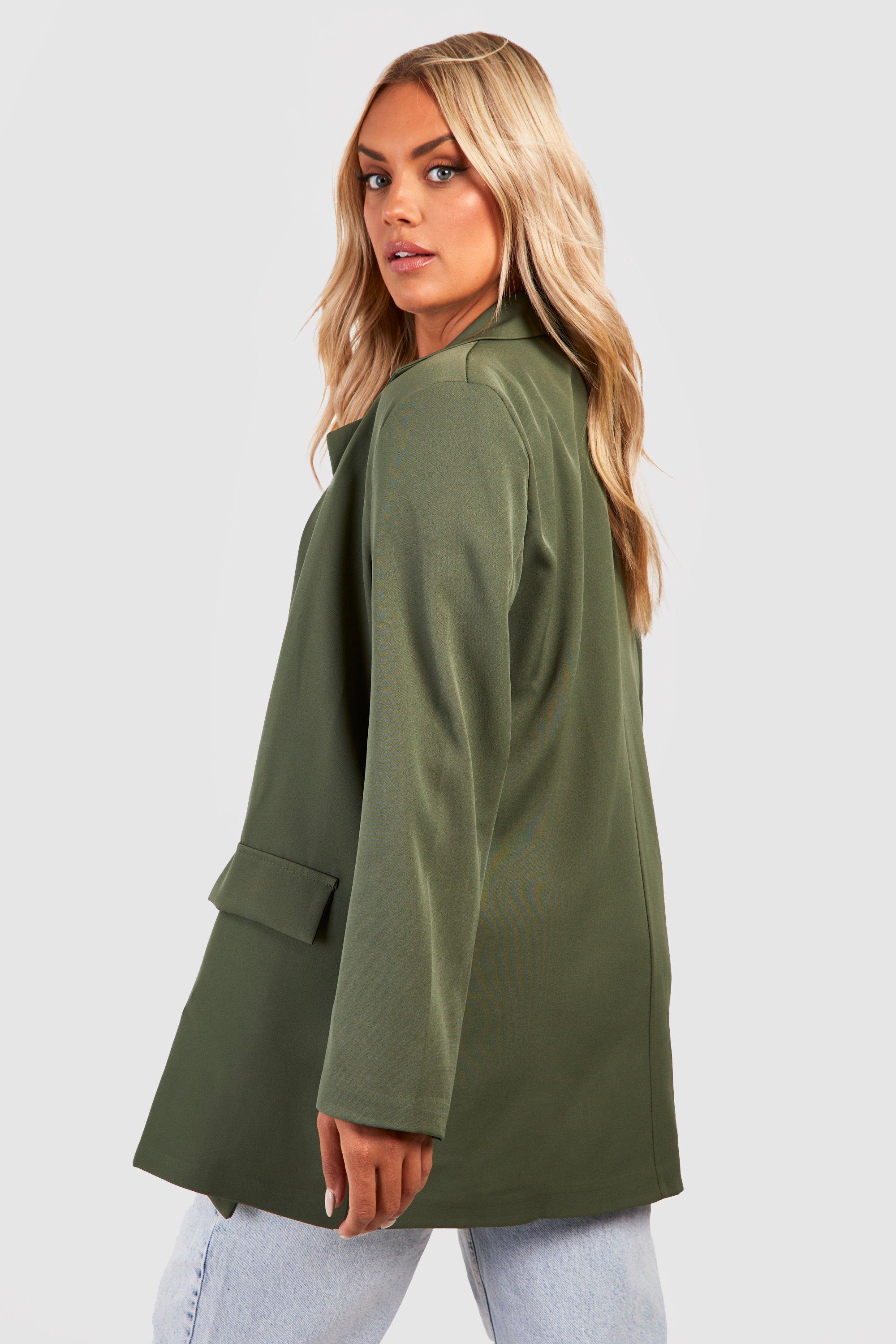 Khaki on sale longline blazer