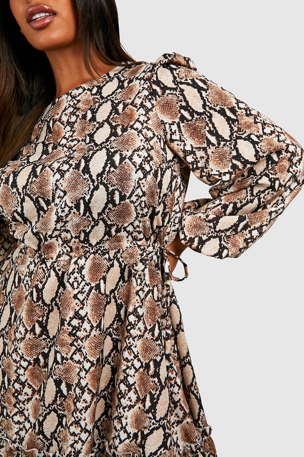 Boohoo snake hot sale print dress