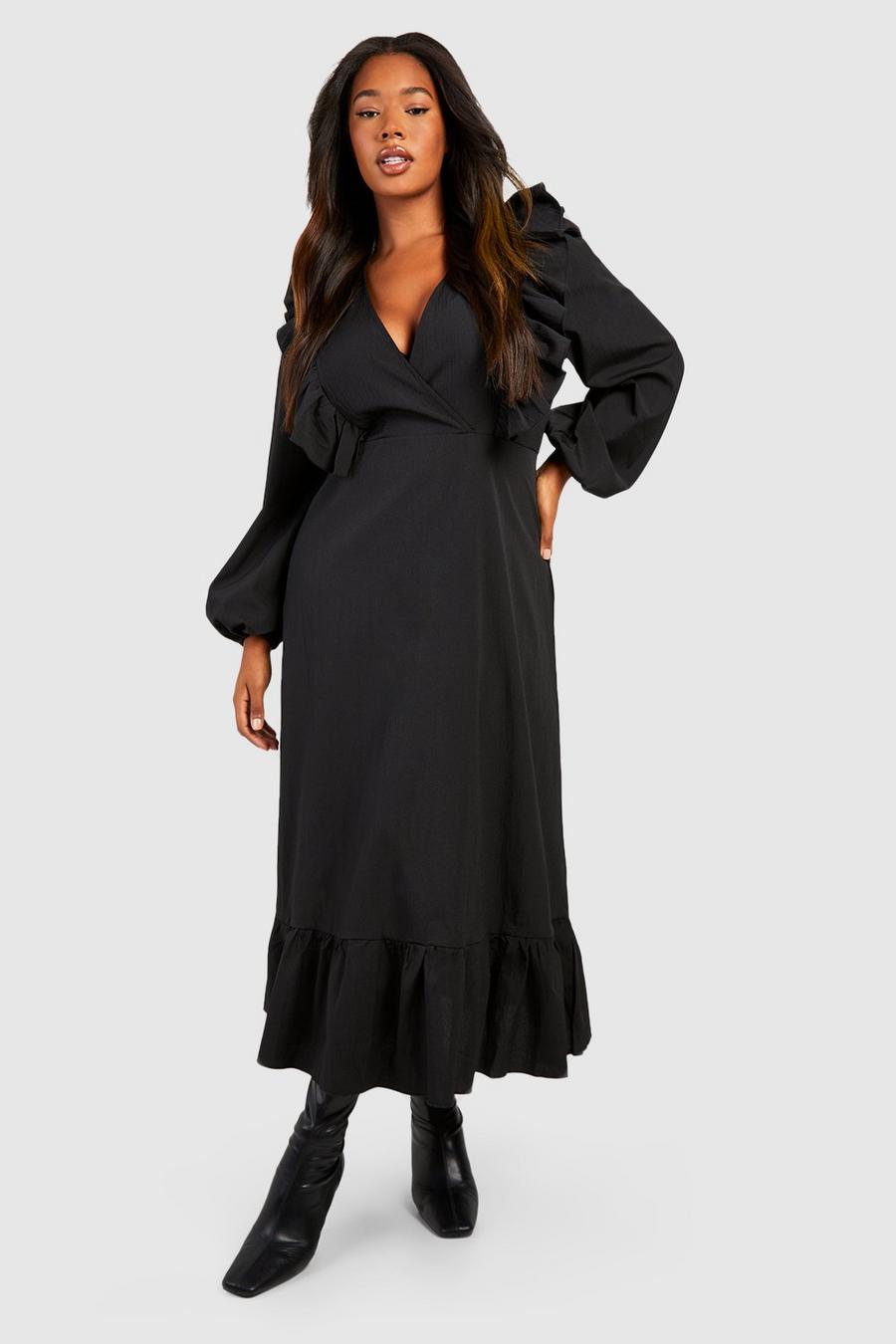 Plus Frill Front Midi Dress image number 1