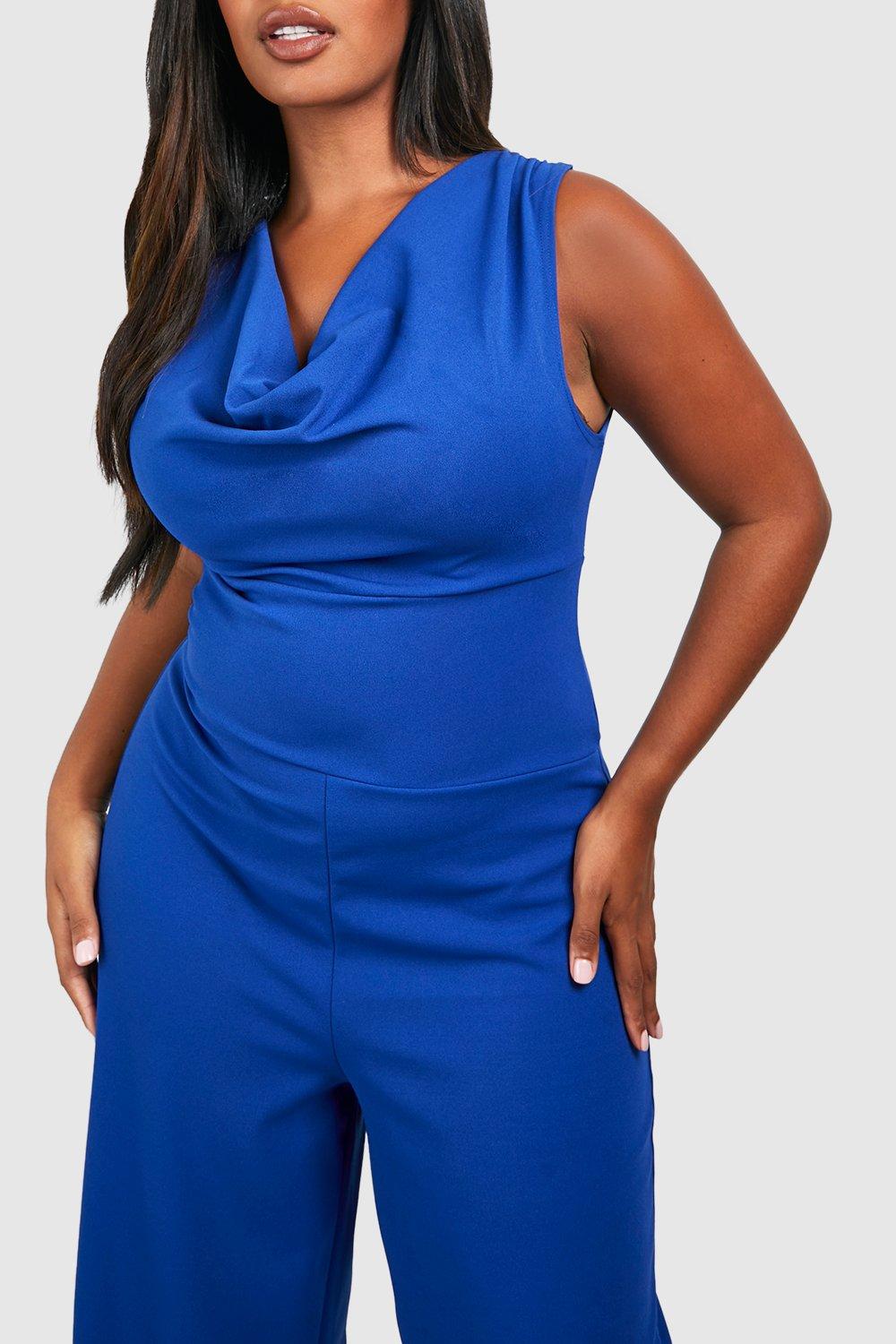 Plus size store royal blue jumpsuit