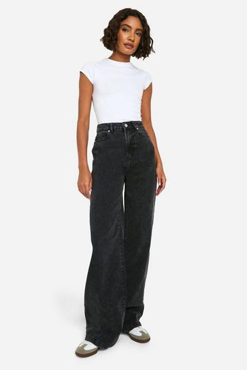 Black Tall Basics High Waisted Wide Leg Jeans