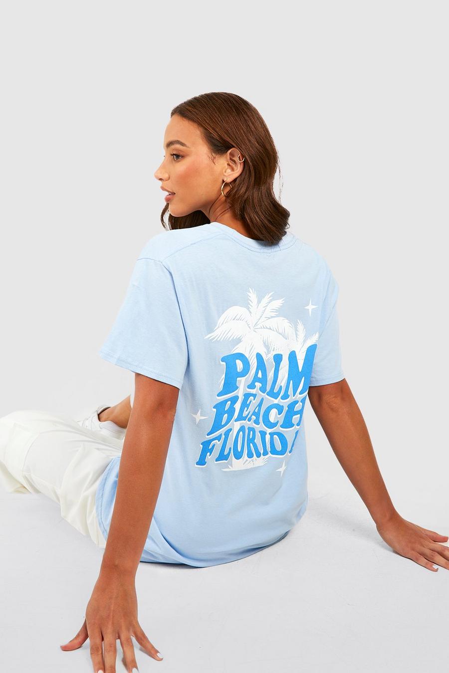 Blue Tall Palm Beach Florida T-shirt