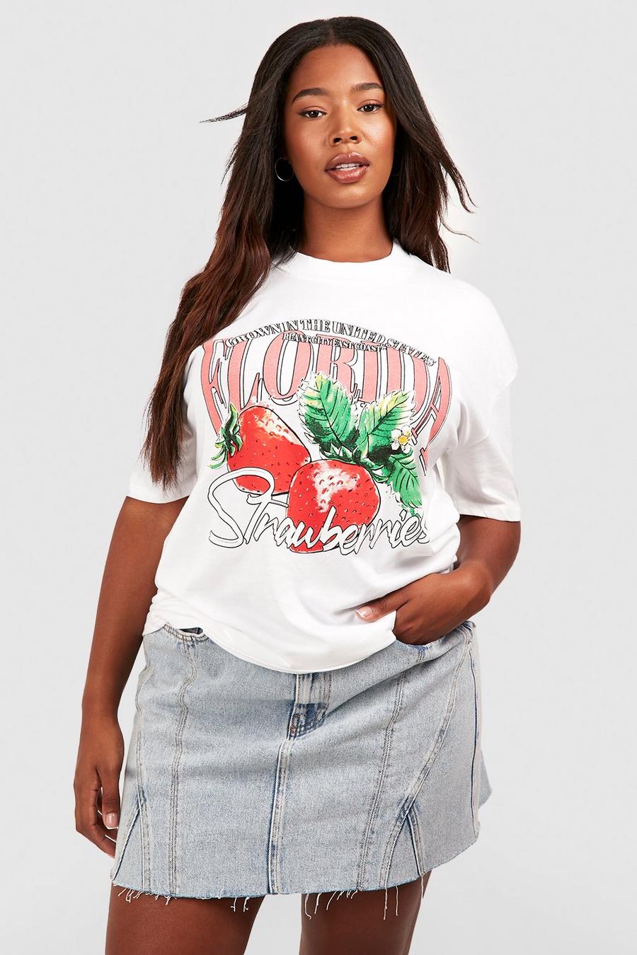 White weiß Plus Florida Strawberry T-shirt