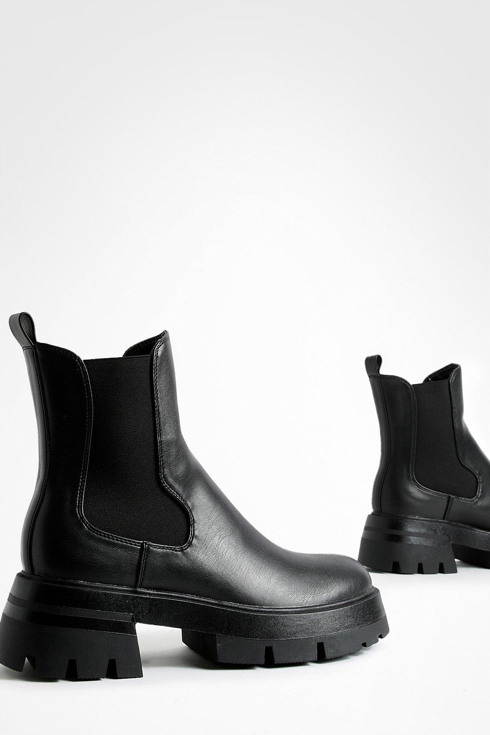 Cleated platform pull on chelsea clearance boots