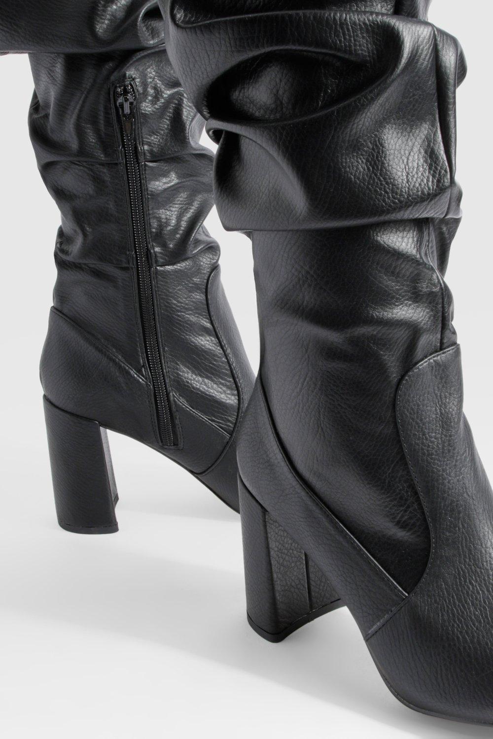 Stivali extra comodi al ginocchio con tacco a blocco boohoo IT