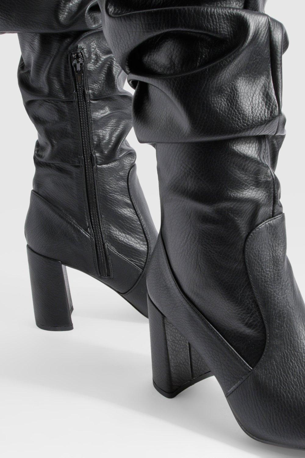 Slouchy knee best sale high leather boots