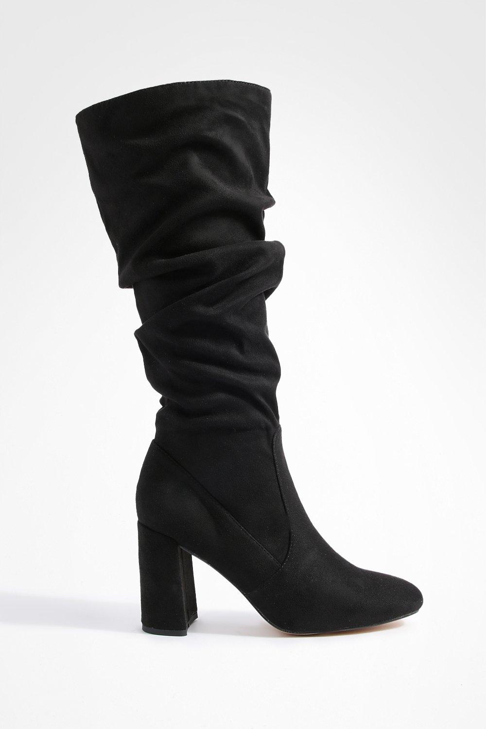 Ladies black slouch store boots