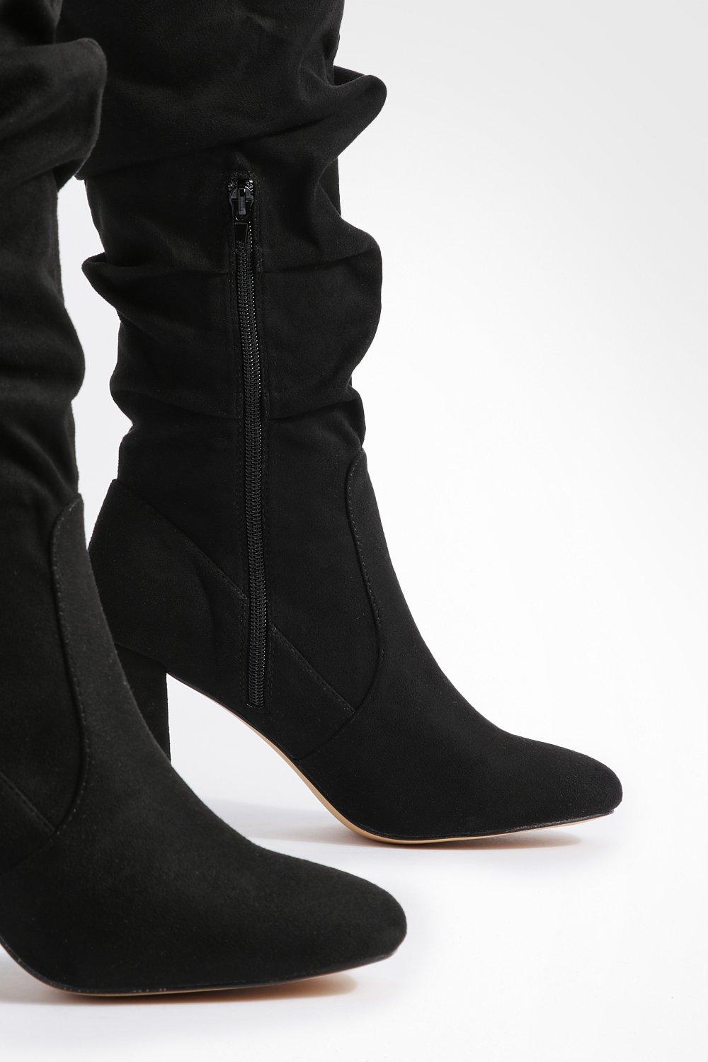 Boohoo suede boots best sale