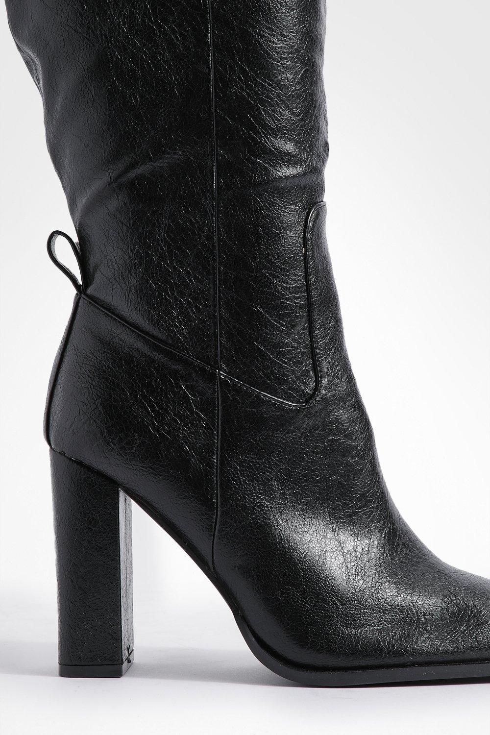 Mid heel high boots best sale