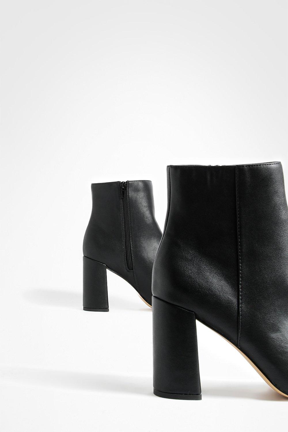 Round Toe Block Heel Ankle Boots