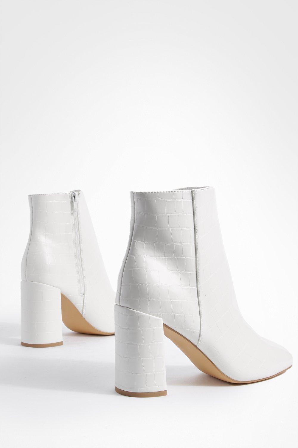 White ankle boots store boohoo