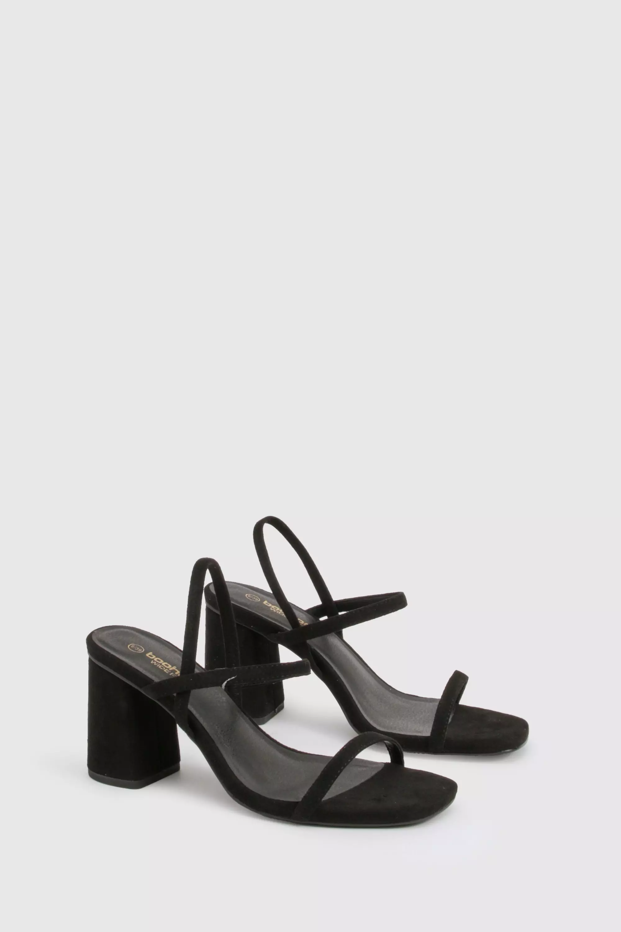 Gold Wide Fit Elasticated 2 Part Block Heels  صورة بديلة