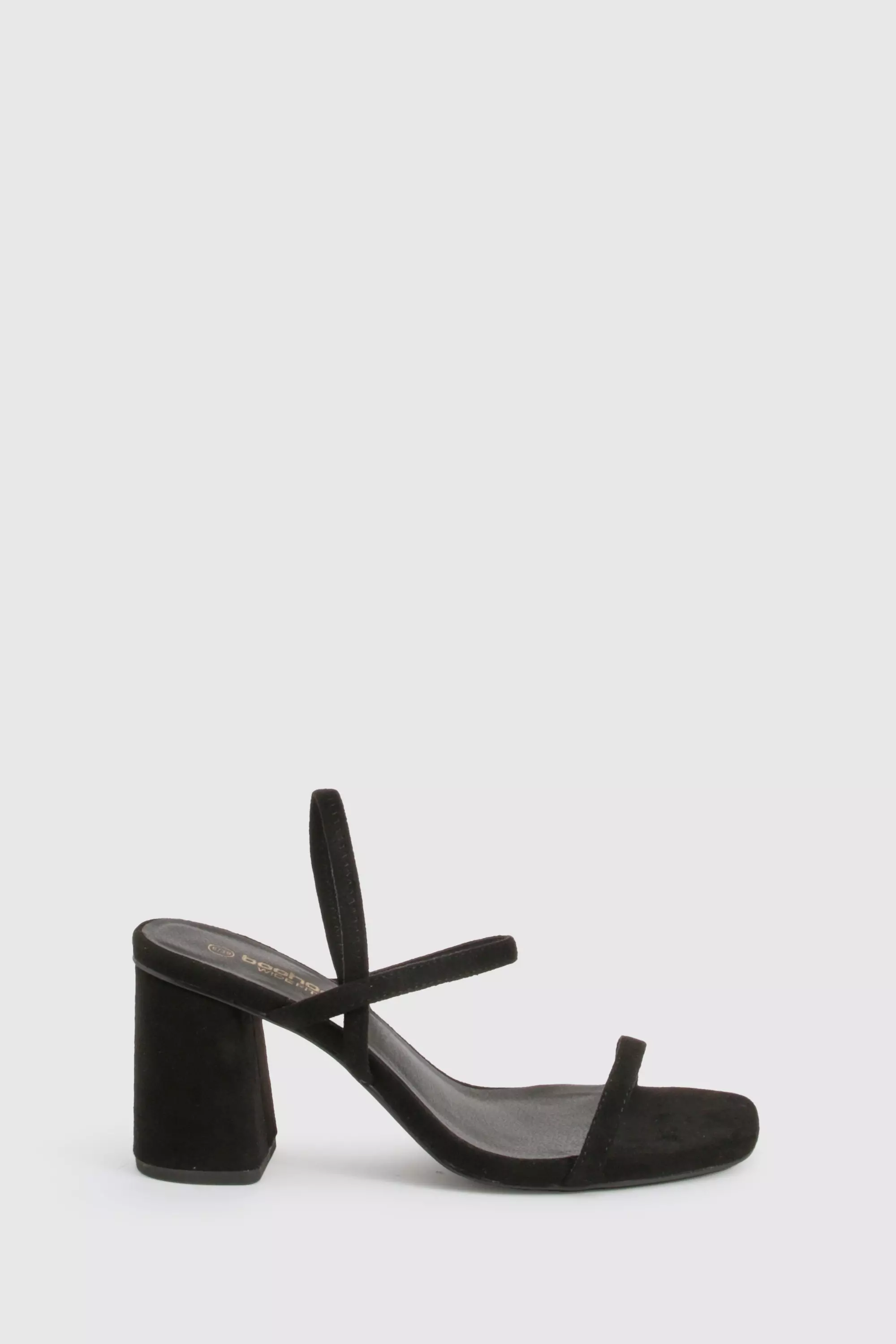 Gold Wide Fit Elasticated 2 Part Block Heels  صورة بديلة