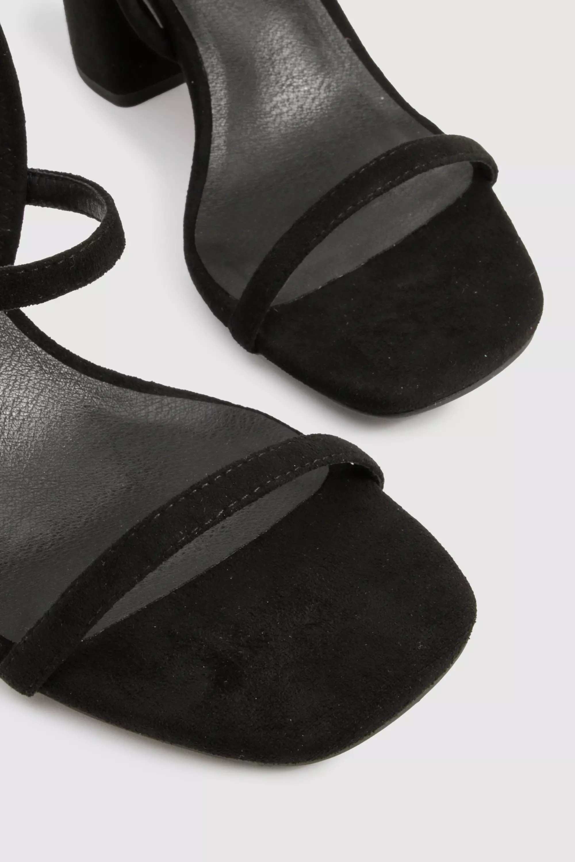 Gold Wide Fit Elasticated 2 Part Block Heels  صورة بديلة