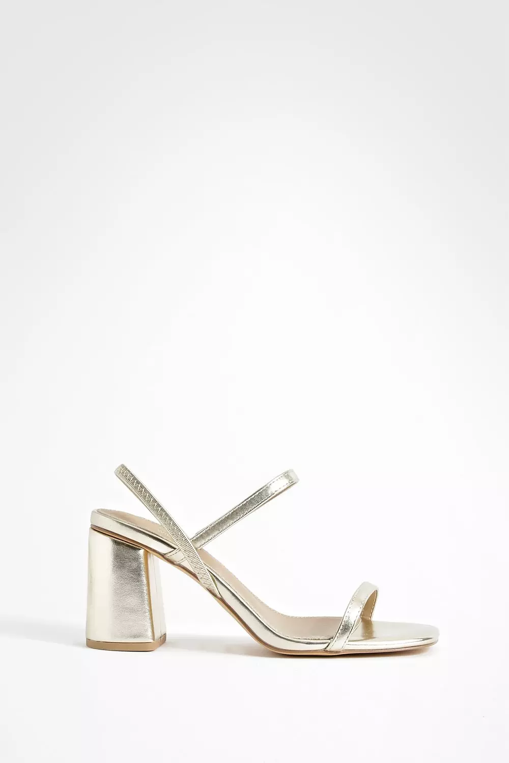 Gold Wide Fit Elasticated 2 Part Block Heels  صورة بديلة