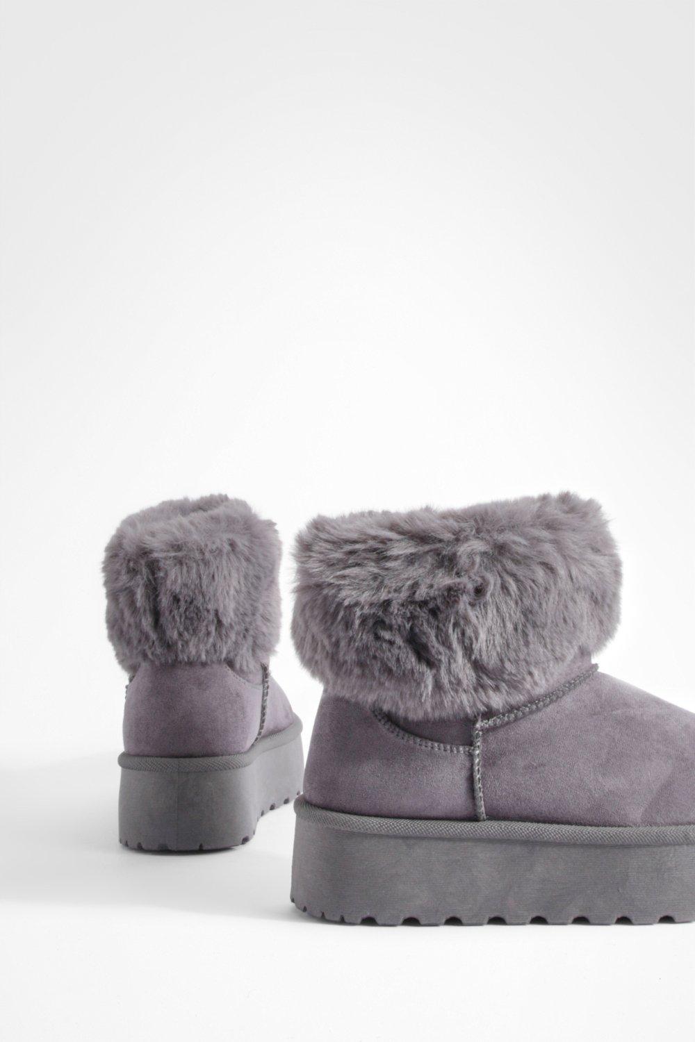 Wide width best sale fur boots