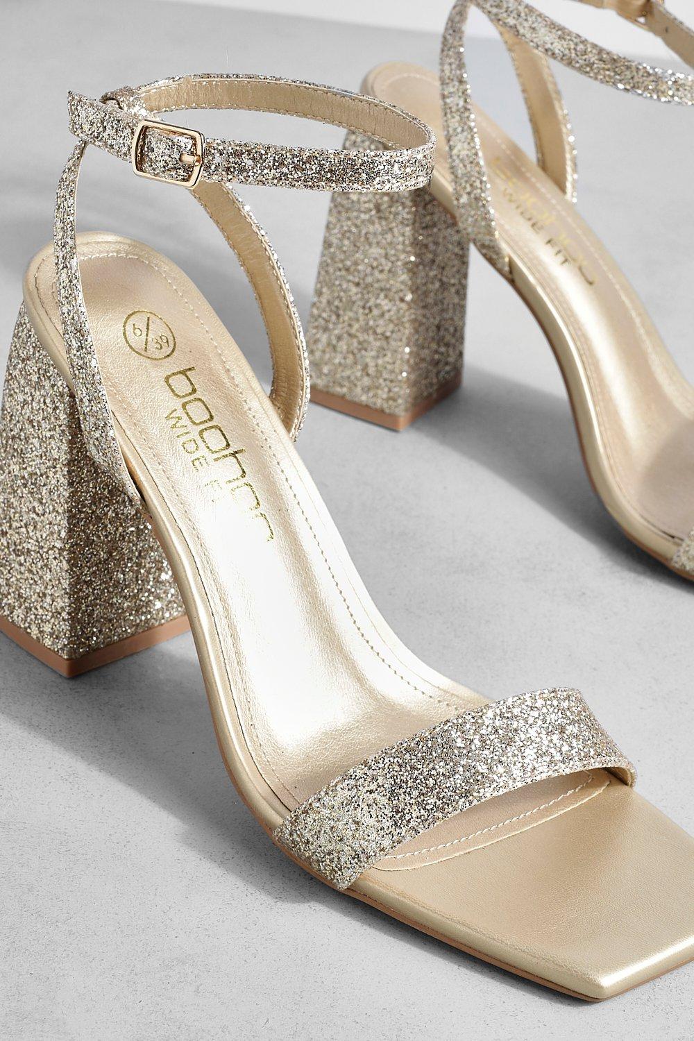 Wide fit glitter sales block heels