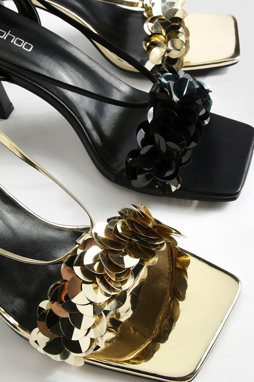 Gold and black strappy on sale heels