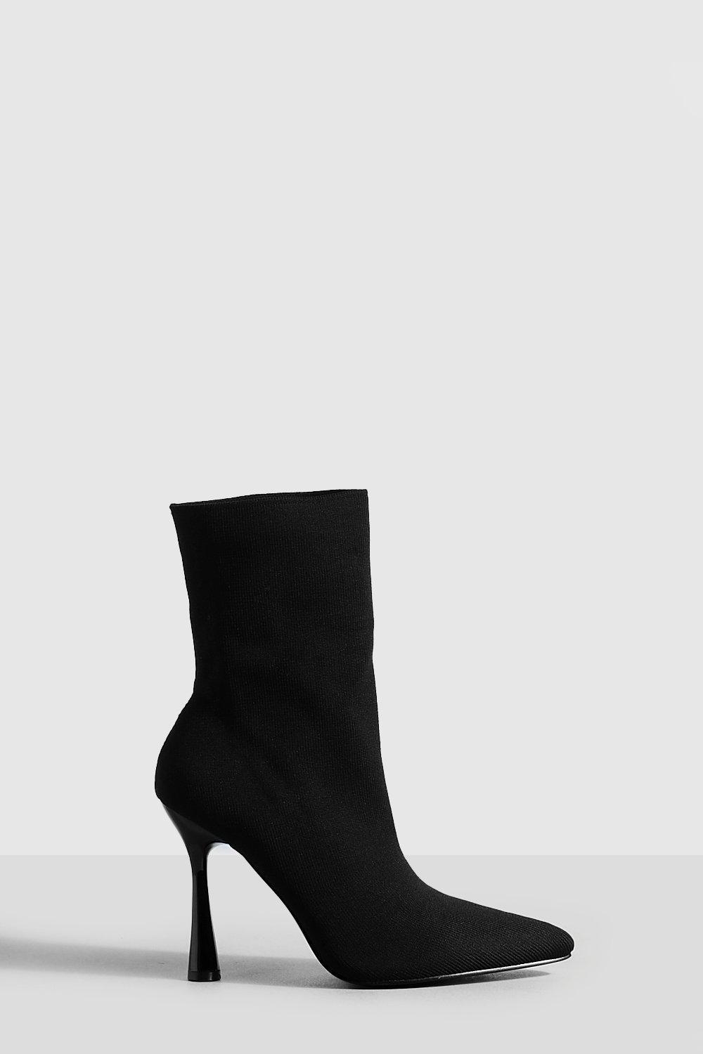 Kitten heel black outlet sock boots