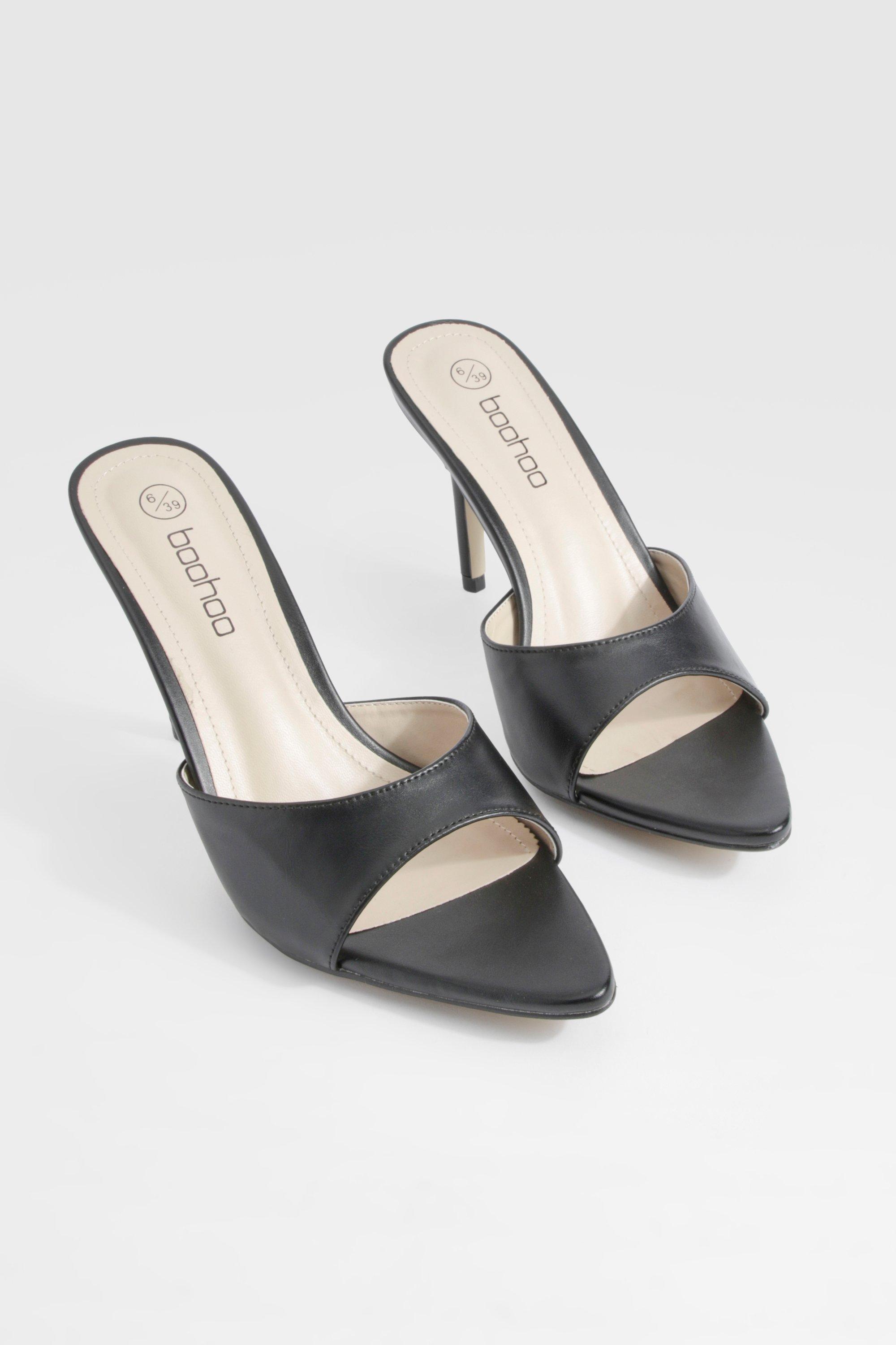 Pointed toe sale mules low heel