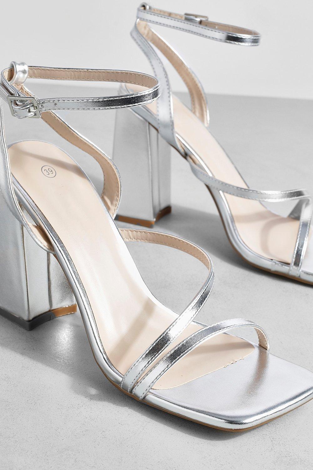 Silver hot sale heels boohoo