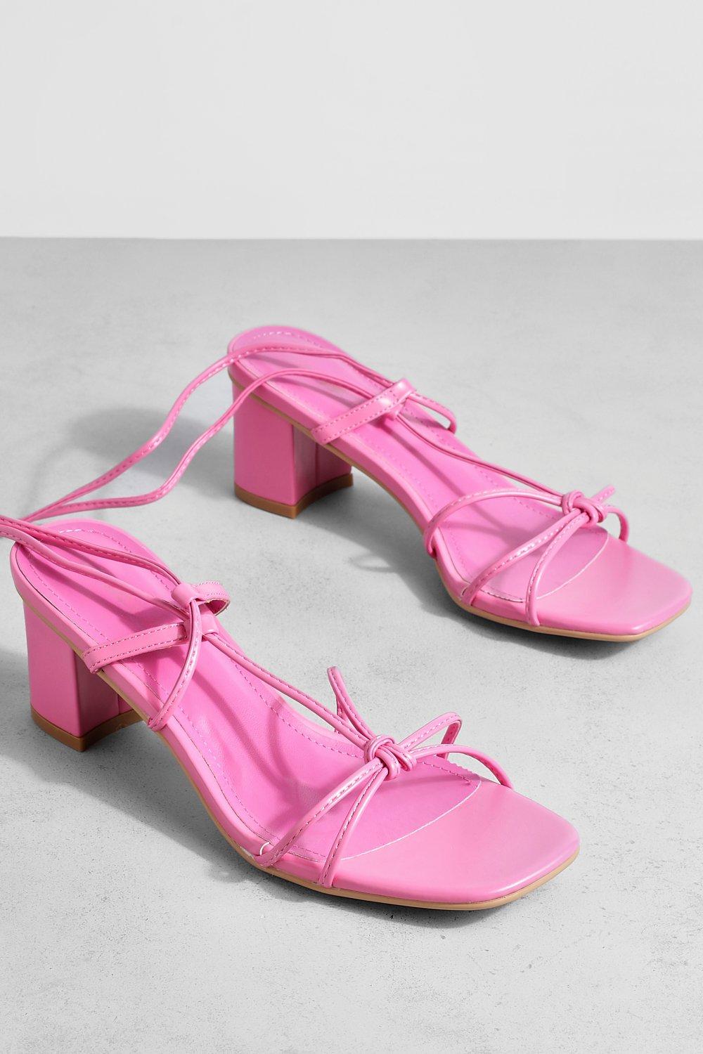 Pink low block on sale heels