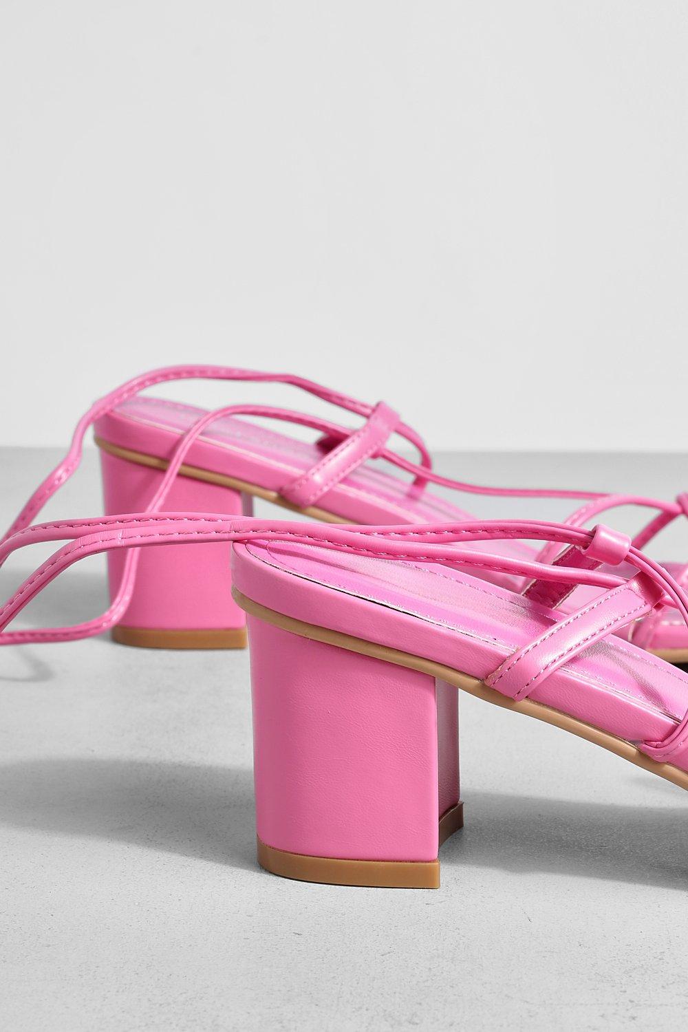 Fuchsia pink strappy heels sale