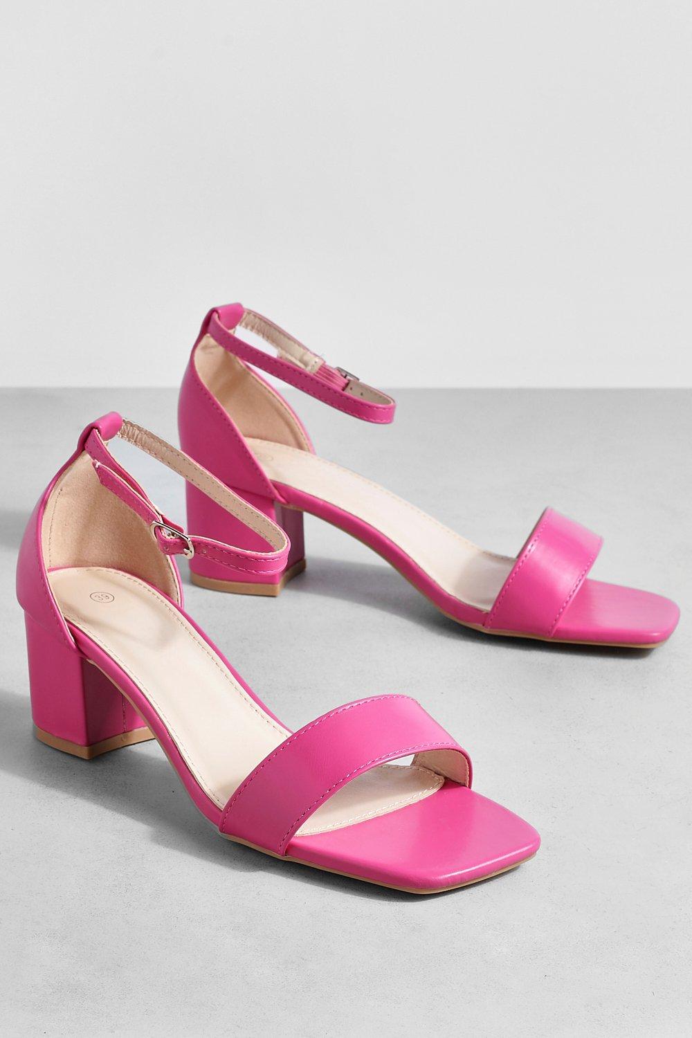 Low block heel pink hot sale sandals