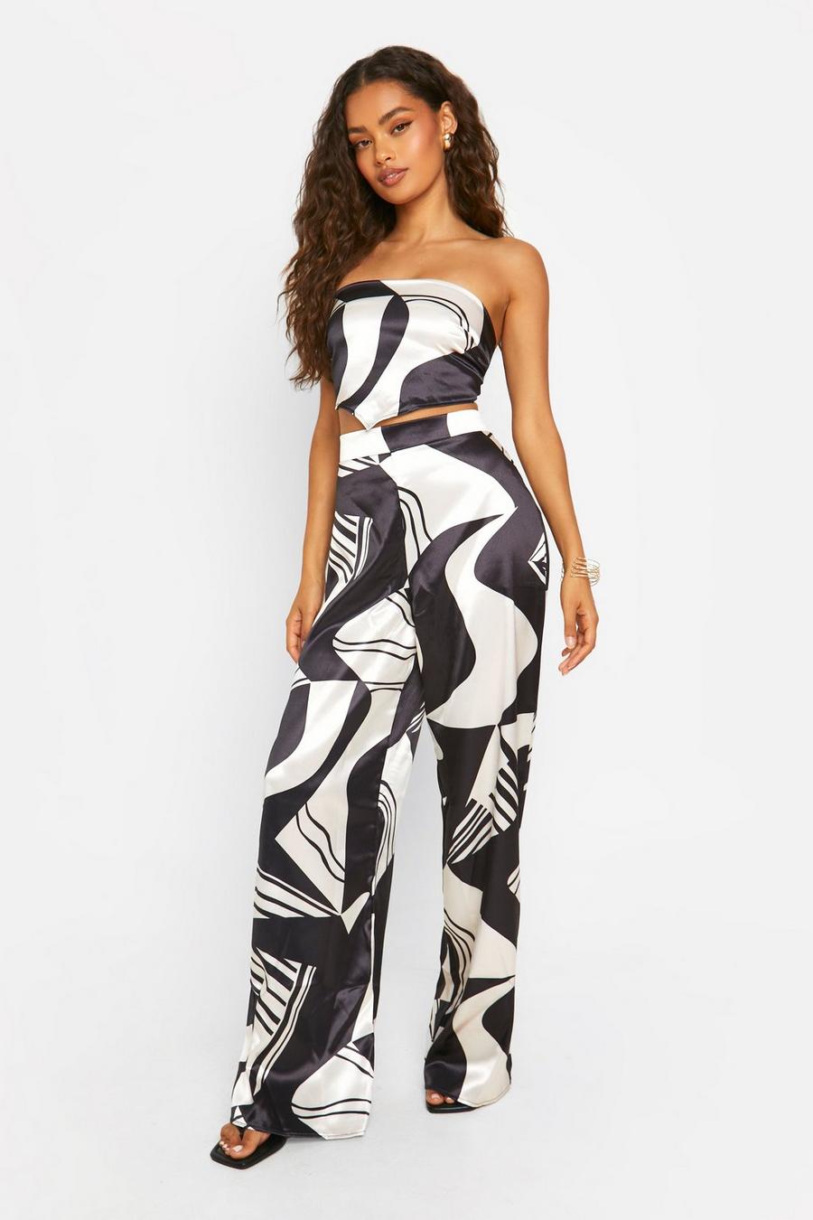 Abstract Print Wide Leg Pants image number 1