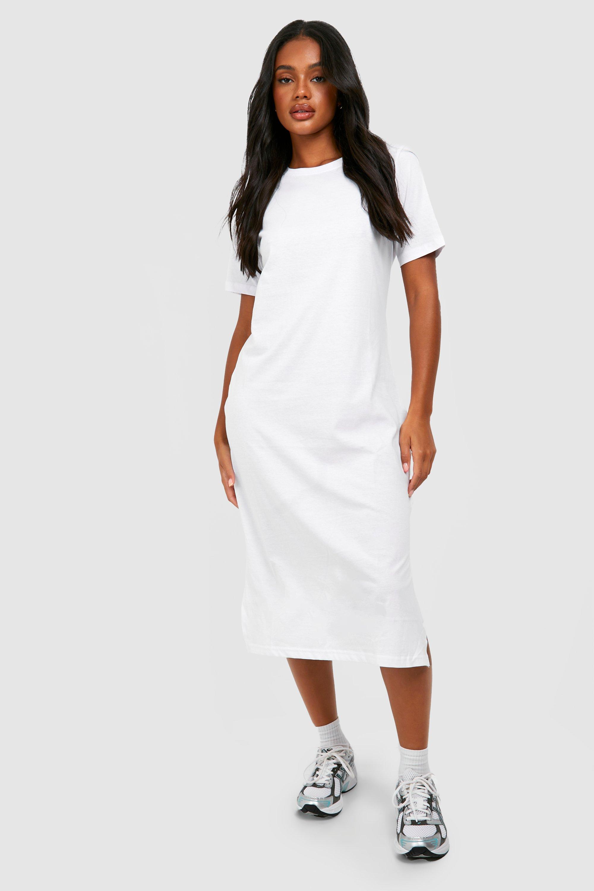 White t shirt midi dress sale