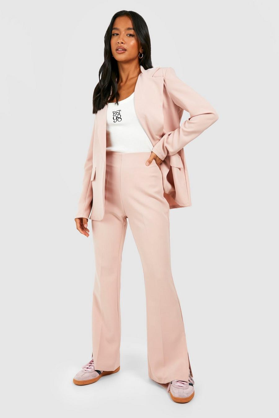 Pale pink Petite Tailored Woven Flare Pants