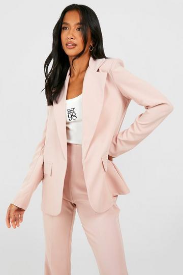 Petite Single Breasted Relaxed Blazer pale pink